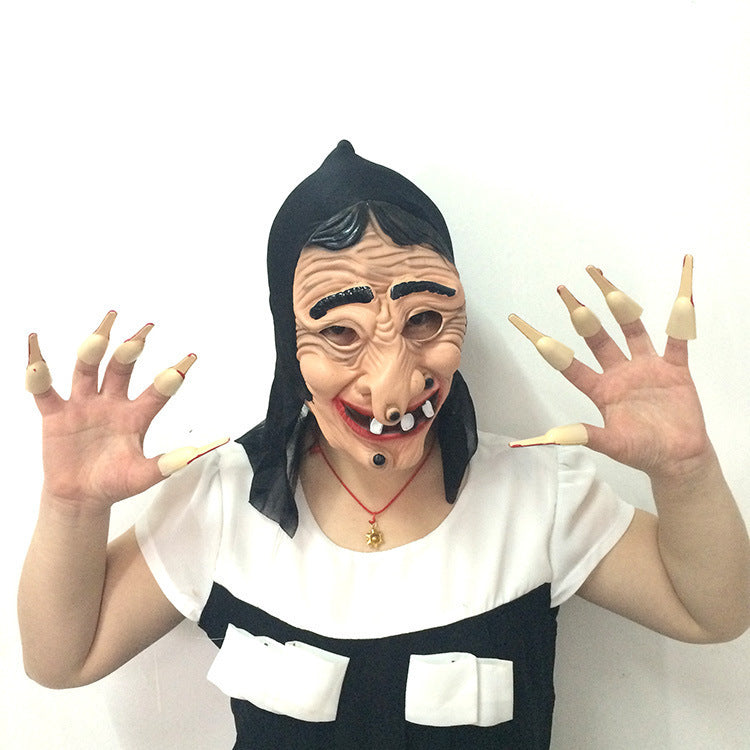 The toy witch has a long nose