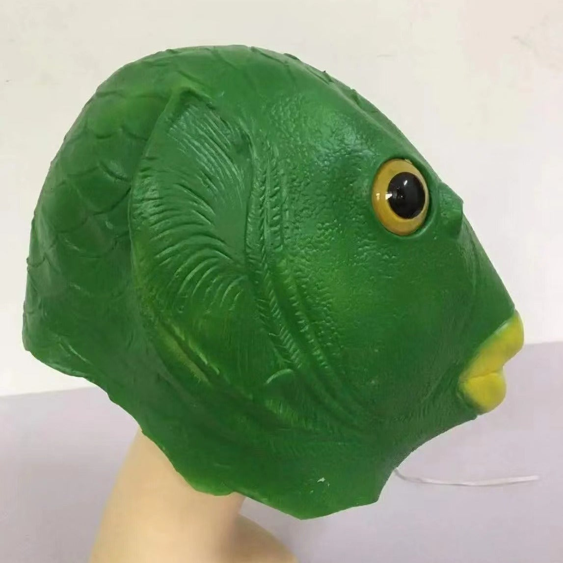 Internet Celebrity Latex Mask Funny Green Fish Head Cover