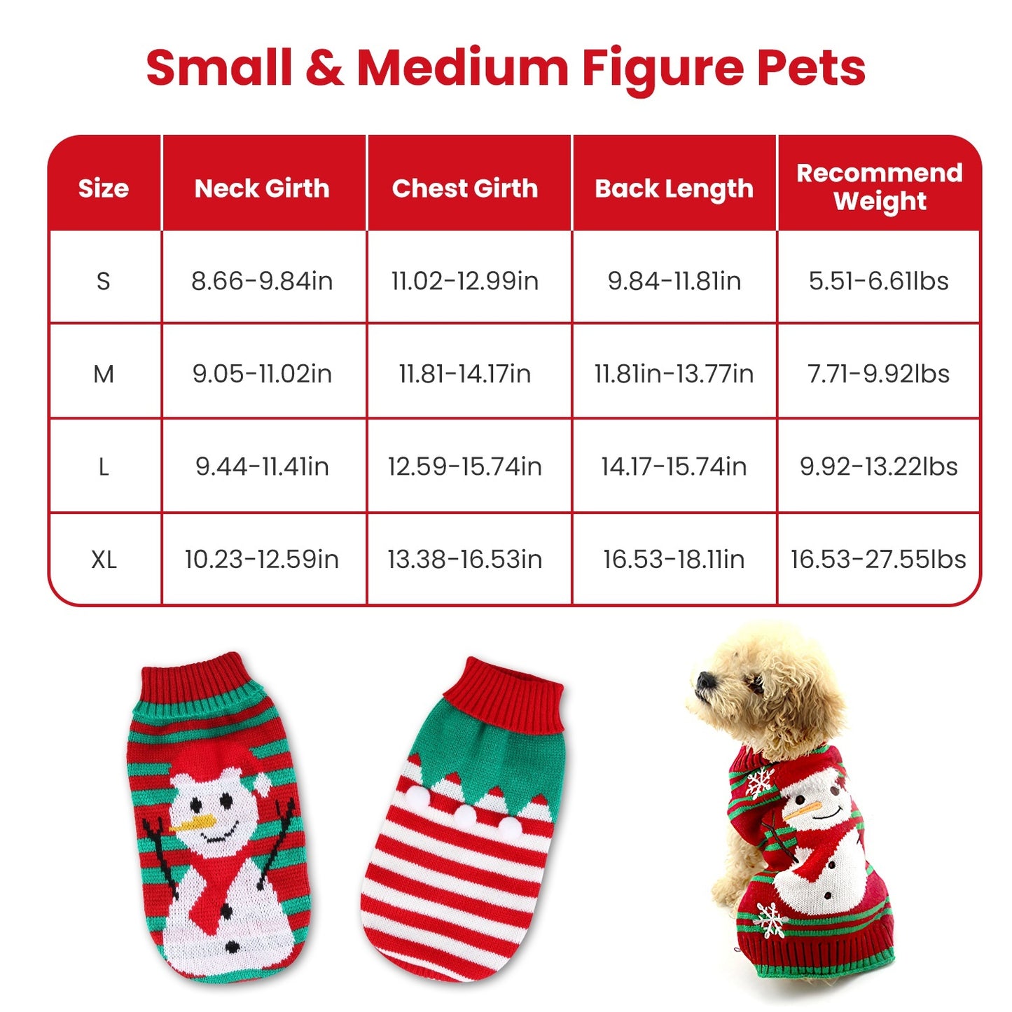 2 Patterns 4 Sizes Option-- 1Pc Pet Christmas Turtleneck Sweater Dog Cat Christmas Clothes Snowman Stripes Costume Winter Holiday Sweater For Small Medium Kitten Puppy Cats Dogs