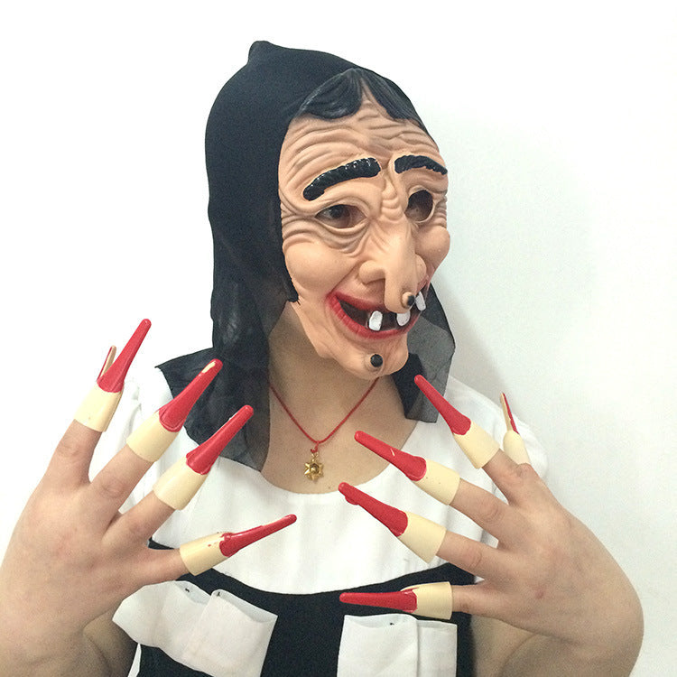 The toy witch has a long nose