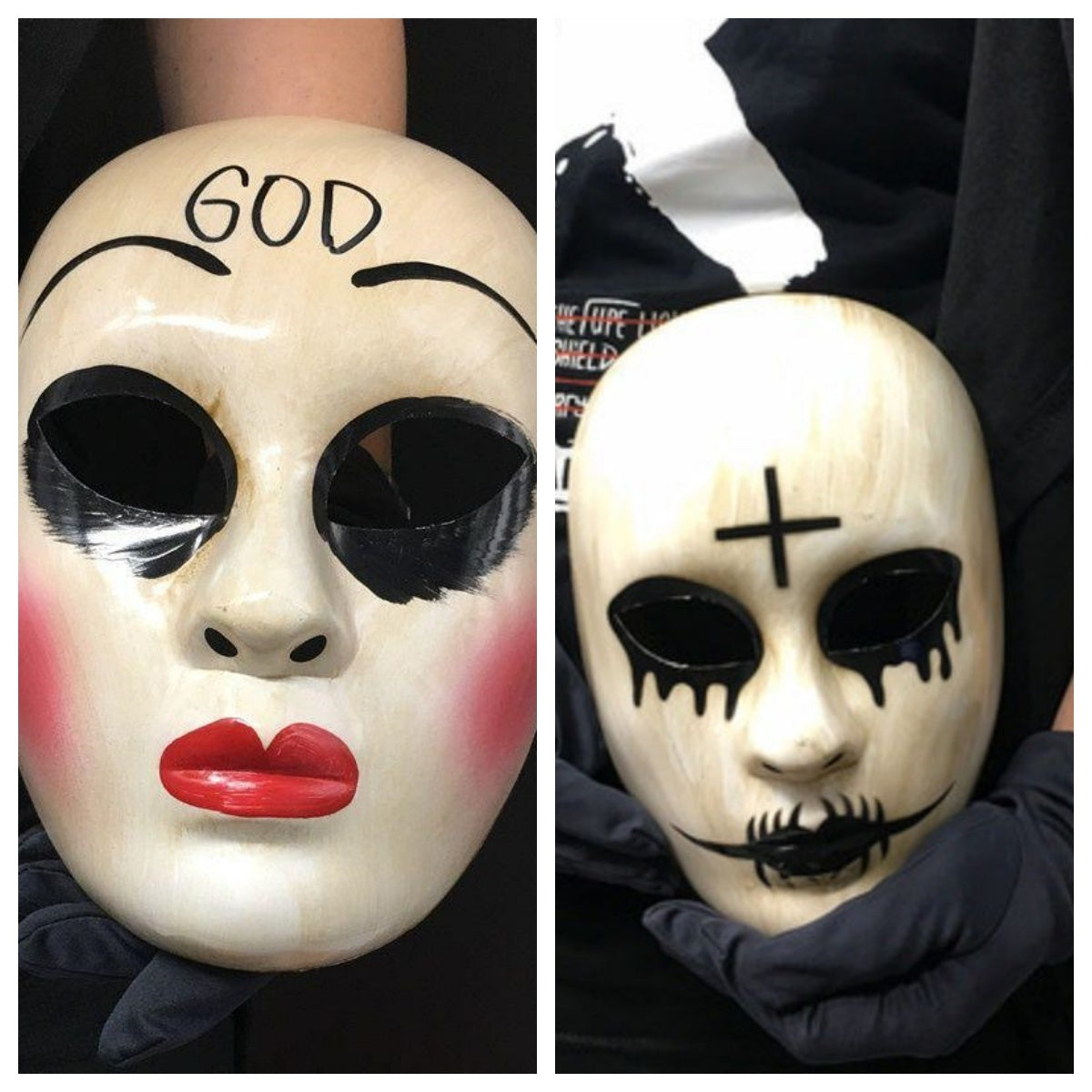 Human Clear Plan Male And Female GOD Cross Halloween Mask