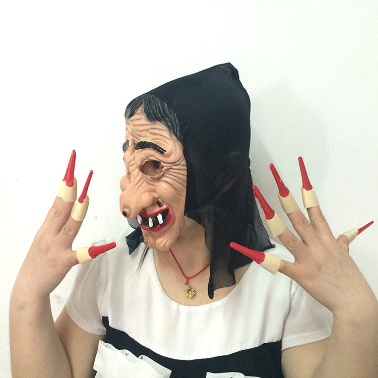 The toy witch has a long nose