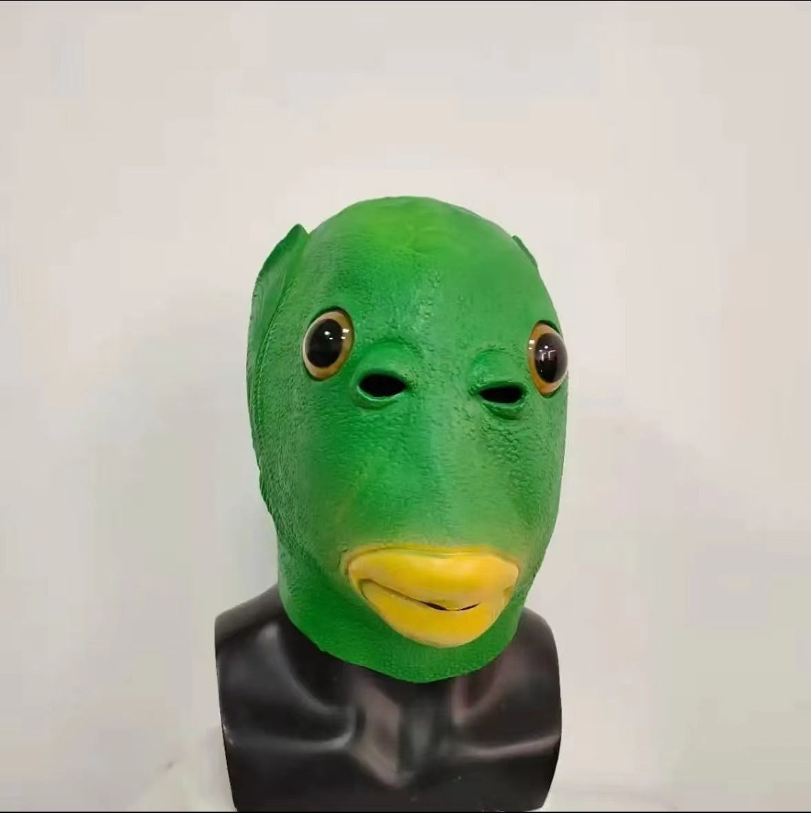 Internet Celebrity Latex Mask Funny Green Fish Head Cover