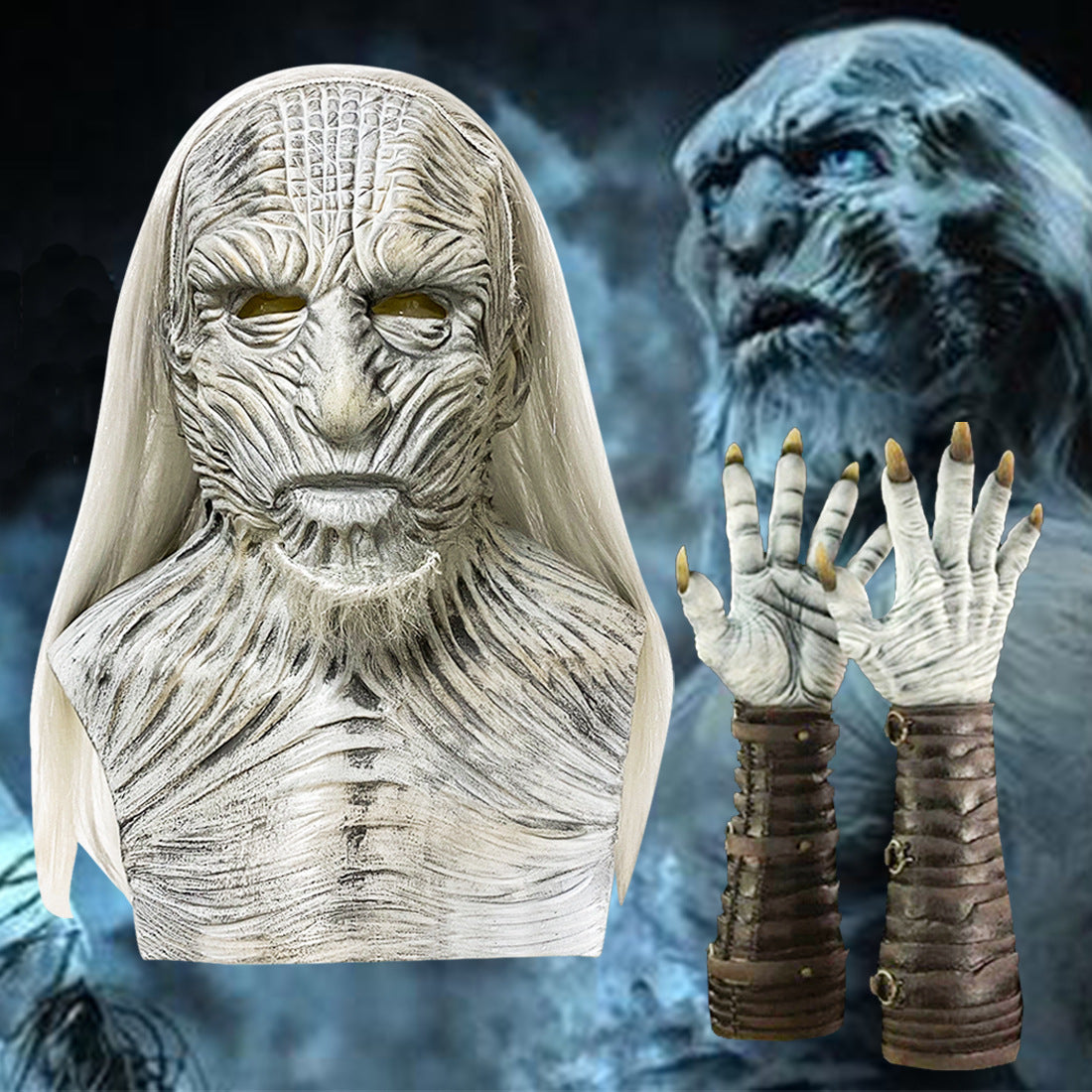 Long Haired Night King Mask Headgear
