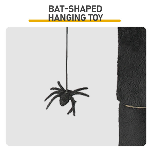 Gothic Cat Tree, Halloween Cat Tower Cat Tree With Spacious Cat Condo, Brach Shaped Scratching Post, Scratching Ladder, Spider Toy For Indoor Cats, Red & Black