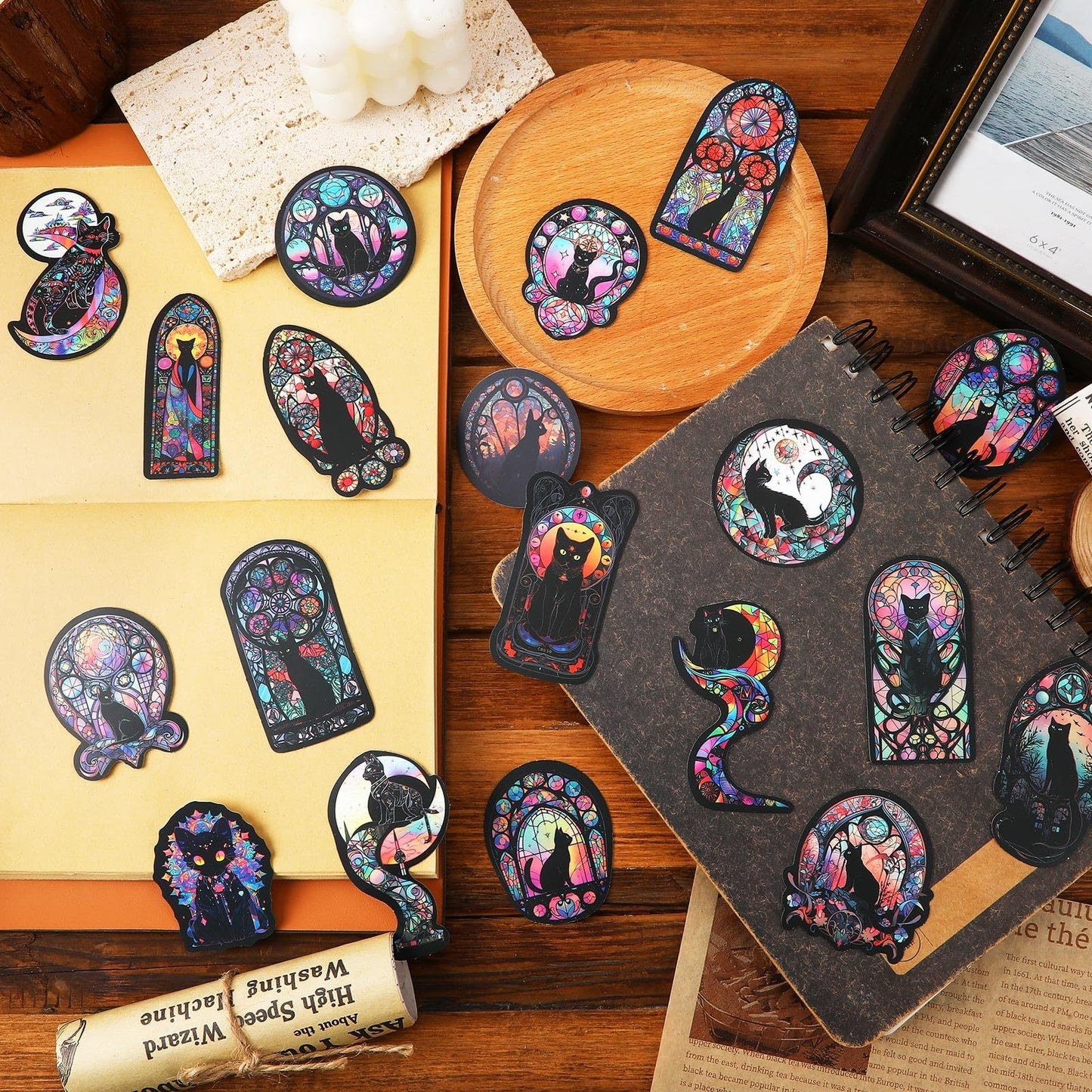 Gothic Black Cat Stickers, Graffiti Decals, Gothic Accessories, Scrapbook Stickers For Laptop, Skateboard, Water Bottle, Luggage, Phone, For Teens And Adults,Amazon Is Banned